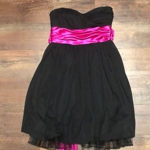Black and pink semi formal dress